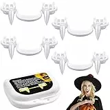 Vibbang 4Pezzi Zanne di Vampiro Retrattili, Denti da Vampiro, Halloween Denti, Riutilizzabili Realistici Orribili Denti Finti Prop per Feste di Carnevale, Horror Puntelli Cosplay, Bomboniere