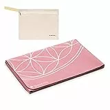 Navaris Tappetino Yoga in Gomma Antiscivolo - Materassino Pieghevole Fitness Sport Pilates con Custodia - Rubber Yoga Mat 183x61x0,15cm - Fiore Vita