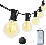 Bomcosy 18.28M Catena Luminosa Esterno Controllo Intelligente, Dimmerabile Luci da Esterno LED per Esterni, G40 Filo Lampadine Luminarie Lucine da Esterno Decorative per Terrazzo, Giardino, Balcone