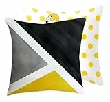 通用 DecorCN, set di 2 federe per cuscino da 45 x 45 cm, in cotone con chiusura lampo, decorazione per camera da letto, divano, letto, sedia