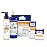 Acqua alle Rose, Kit Routine Viso Illuminante con Vitamina C Per Pelli Spente con Gel Lavaviso, Maschera in Tessuto, Crema Antirughe, Concentrato Attivo e Tonico Acqua alle Rose - Esclusiva Amazon