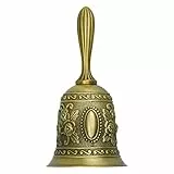 DESON Tea Hand Campanello a Mano, Campana Chiamate per Persona Anziana, Campanellino per Matrimonio, Campanella Cena Golden per Bambino
