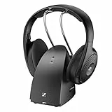 Sennheiser Cuffie Wireless RS 120-W, On-Ear per un Ascolto TV, 3 Modalità Audio, Controllo del Volume, Portata del Segnale di 60 m, Combinazione Trasmettitore, Caricatore, Colore Nero