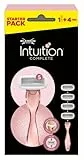 Wilkinson Sword Rasoio Intuition Complete - Confezione con 1 rasoio + 4 testine di ricarica - Formato convenienza rasoio 5 lame per donna - Adatto per le zone sensibili