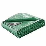 STARPYNG Telone di copertura impermeabile, 180 g/m², 3 m x 5 m, resistente copertura per teloni in poliestere, adatto per bordi rinforzati di tetti, campeggio, terrazze, piscine, barche (verde)