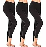 Toocool - Stock 3 pezzi leggings donna termici felpati caldi collant fuseaux LO-S88001 [Taglia unica,nero]