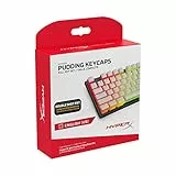 HyperX Tasti Pudding , Set completo da tastiera, PBT, Bianco, Layout Inglese (US), 104 tasti, Retroilluminazione, Profilo OEM
