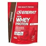 Enervit, 100% Whey Protein, Gusto Cacao, Ideale dopo l'Allenamento, Contiene 14 Dosi da 21 Grammi di Proteine l'Una dal Siero del Latte, Senza Zuccheri Aggiunti, Busta da 420 Grammi
