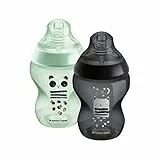Tommee Tippee Biberon Closer to Nature, Tettarella Simile al Seno con Valvola Anticolica, 260ml, Confezione da 2, Ollie e Pip, Colore e design possono variare