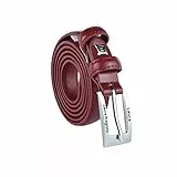 Biagiotti Cintura Donna Sottile in Vera Pelle, Accorciabile con Scatola (M (110 cm), Rosso 2 cm)