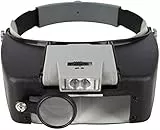 Bustling 1,5-10x Lente Ingrandimento con luce led, Casco Lenti Ingrandimento Professionali Mani Libere,Luce Strumenti di ingrandimento per Riparare Orologi,Modellismo