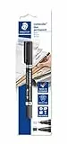 Staedtler Lumocolor permanent duo, pennarello indelebile nero a 2 punte. Per legno, vetro, plastica, metallo, 348 B-9 BK