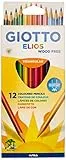 Giotto Elios Tri – Astuccio da 12 matite colorate triangolari, senza legno, con mina da 2,8 mm di diametro, 12 Pezzi