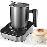 Wamife Montalatte Elettrico 550W, Automatici 400ML con Frusta dell'ultimo Design 2-in-1, Cappuccinatore 4 Pulsanti per Schiuma Fredda e Calda, Latte e Cioccolato Calda