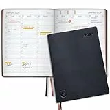 Diario Premium 2024 Smart Panda - A4 Agenda 2024 Settimanale, Oro Rosa – Copertina Morbida, Confezione Regalo – Agenda Appuntamenti, Intervalli di 30 Minuti – in Italiano