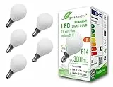 greenandco 5x Lampadina a filamento LED IRC 90+ smerigliata E14 3W (equivalente 28W) 300lm 2700K (bianco caldo) 360° 230V AC Vetro, forma de globo, nessun sfarfallio, non dimmerabile
