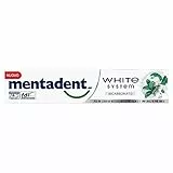 Mentadent Dentifricio Sbiancante Mentadent White System Bicarbonato, 75 ml per un Sorriso Più Bianco ed uno Smalto Più Forte