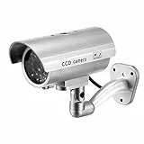 Telecamera di sicurezza CCTV falso sistema di sorveglianza con LED rosso lampeggiante, avvertimento per interni ed esterni