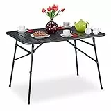 Relaxdays Tavolo da Giardino Pieghevole, Tavolino da Terrazzo in Metallo, 74,5 x 110 x 70,5 cm, Rettangolare, Antracite, 100% Acciaio, 1 pz