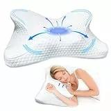 ALLILUYAA Cuscino Ortopedico Cervicale,Guanciale Memory Foam Ergonomico,Cuscini Cervicale Letto,Cuscino Antirussamento,per Chi Dorme su Fianco, Schiena e Stomaco,64 x 38 x 10/13 cm