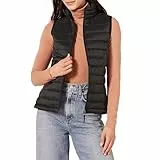 Amazon Essentials Piumino Smanicato Ripiegabile Impermeabile Leggero Donna, Nero, M