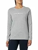 Emporio Armani Maglietta da Donna con Logo Iconic T-Shirt, Chiaro Grigio Melange, XL
