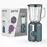 Imetec FrullaTutto Frullatore, Lame Tritaghiaccio in Acciaio Inox, Bicchiere da 800 ml in Vetro Antigraffio, 2 Velocità, Funzionamento Impulsi, 500 W, 2 Velocità, Lavabile Lavastoviglie