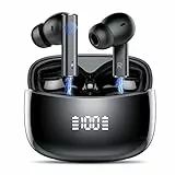 MPWHYL Cuffie Bluetooth a cancellazione attiva del rumore, Cuffie wireless con display a LED, auricolari con 6 mic, bassi profondi, 36 ore di riproduzione, Bluetooth 5.3, auricolari impermeabili IPX7