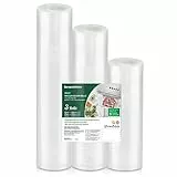Bonsenkitchen Sacchetti Sottovuoto per Alimenti, 3 Rotoli di Sacchetti Sottovuoto da 20|25|28x300 cm, per Macchine Sottovuoto e Cottura Sous Vide, Senza BPA