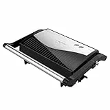 Cecotec Rock'nGrill Macchina per panini completamente aperta: grill elettrico, rivestimento in pietra RockStone, massima aderenza e migliore pulizia, 180 °, impugnatura fredda, 750 W