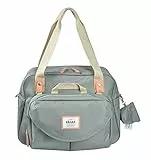 BÉABA, Borsa Fasciatoio Genève II, Borsone per Pannolini, Materassini per il Cambio dei Neonato, Modulabile, Taschino Isotermico per Pasti, Sistema di Aggancio al Passeggino, Verde Salvia