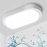 LEOEU 18W LED Lampada da Parete per Interni, Plafonnier Ovale, IP65 4000K Luce a Plafone da Parete LED da Seminterrato, Luce a Prova di Umidità per Bagno,Corridoio,Balcone, Scala,Cortile di Campagna