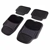 Goodyear - Set di 4 tappetini per auto in gomma con inserti in feltro agugliato, resistenti e antiscivolo, colore: nero