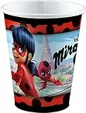 amscan Lizenzartikel 8 Bicchieri di Carta Miraculous, 250 ml, Multicolore, 1 unità (Confezione da 1), 10099905
