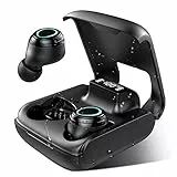 Cuffie Bluetooth 5.1, Auricolari Bluetooth Wireless con Micofono, Cuffiette Bluetooth con Stereo HiFi, Display LED, Fino a 35h di Autonomia, Cuffie Sport In-Ear Senza Fili per Running, Lavoro, Giochi