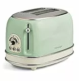 Ariete 155 Tostapane, Stile retrò, 810 W, 6 livelli di doratura, 3 funzioni, 2 fette, Verde