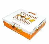 Sicilia Bedda - Cannoli Siciliani Farciti con Crema alla Mandorla, al Pistacchio, al Cioccolato, al Limone - 8 Cannoli in Elegante Scatola da 240 Gr.