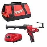 Pistola de químicos 1 batería M12 Li Ion 2,0Ah, con soporte de 310ml, díal compatible e interruptor electrónico variable y caja de cartón