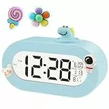 DTKID Sveglia digitale per bambini, nuova sveglia digitale per ragazze e ragazzi, sveglia a batteria con display LCD, pulsante dinosauro, snooze, data e temperatura, regalo di compleanno