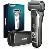 Rasoio Elettrico Barba,KENSEN Rasoio Elettrico Corpo Wet&Dry Rasoio Barba Elettrico IPX7 Impermeabile Rasoi Elettrici per Barba 360° Flex Rasoio da Barba Elettrico con Display LED