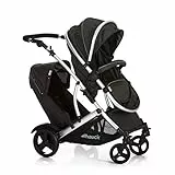 Hauck Passeggino Doppio Duett 2, Due Bambini Età Diversa, Seduta Alta Convertibile In Navicella Neonati, Nero Forest, ‎115 x 66 x 105 cm, 16 Kg