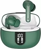 Cuffie Bluetooth, Auricolari Bluetooth 5.3 In Ear con 4 Mic di Cancellazione Del Rumore, 36 Ore, HiFi Stereo Cuffie Wireless, IP7 Impermeabili Cuffiette, Touch Control, LED Display, Verde
