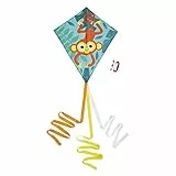 Janod - Aquilone per Bambini Tropik - Decorazione Scimmia - Forma Romboidale - Gioco all'Aperto e in Spiaggia - Gioco di Abilità - Dai 5 Anni, J03278