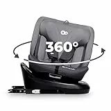 Kinderkraft I-GROW Seggiolino auto 0-36 kg, I-SIZE 40-150 cm, Seggiolino 360 girevole, con Isofix Base, Reclinabile Posizione sdraiata, Poggiatesta regolabile, Gruppo 0 1 2 3, Grigio
