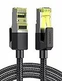 UGREEN Cavo Ethernet Nylon Cat 7 ad Alta Velocità 10 Gbps 600 MHz/s, Cavo LAN, Cavo di Rete per PS5, PS4, TV Box, PC, Switch, Modem, Router, Compatibile con Cat 5/5e/6/6a, 5 Metri