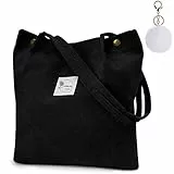 Borsa tote in velluto a coste addensato Borse a spalla di grande capacità con fibbia Borsa tote con cordino per donne Ragazze Borsa per la spesa casual per il lavoro Scuola College Uso quotidiano