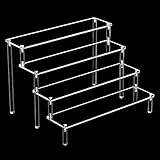 Sarsumir Espositore in Acrilico 4 Strati Espositore Acrilico Trasparente Alzate di Display Acrilico per Esposizione Cupcakes Dessert Oggetti da Collezione Espositore Profumi（30x26x20cm）