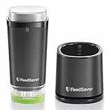 FoodSaver Aspirapolvere senza fili per sigillare alimenti con stazione di ricarica | Mini macchina sottovuoto con 1 contenitore per inscatolamento e marinatura e 5 sacchetti sottovuoto [VS1199X]