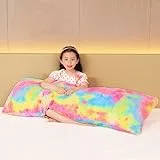 FAVOSTA Cuscino per traversina laterale 137 x 51 cm con fodera - Cuscino per tutto il corpo con cerniera - Body Pillow per Adult con Copricuscino Rosa