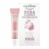 Equilibra Viso, Rosa Ialuronica Contorno Occhi Liftante, Siero Contorno Occhi a Base di Estratto di Rosa Damascena, Acido Ialuronico, Attivo da Semi di Sesamo e Microalghe, Effetto Lifting, 15 ml